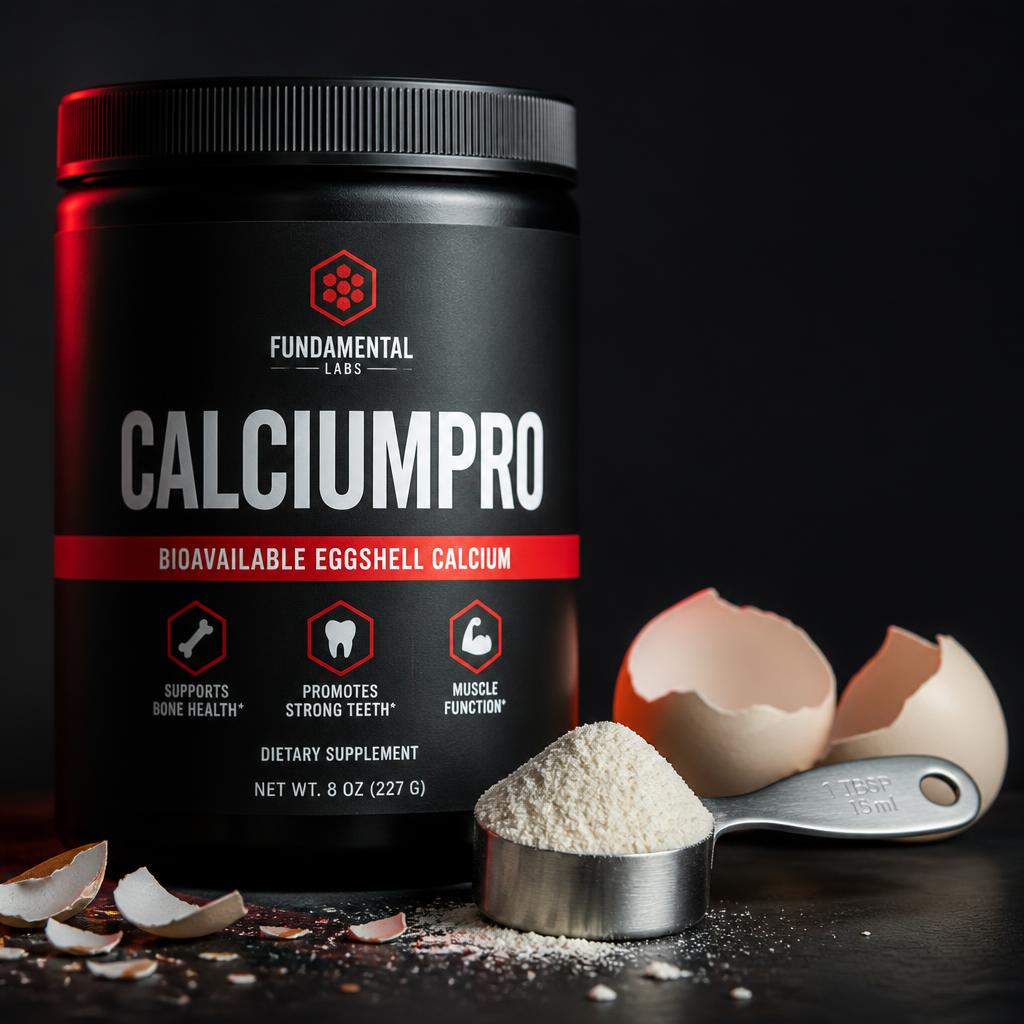 CalciumPro jar of natural eggshell calcium powder